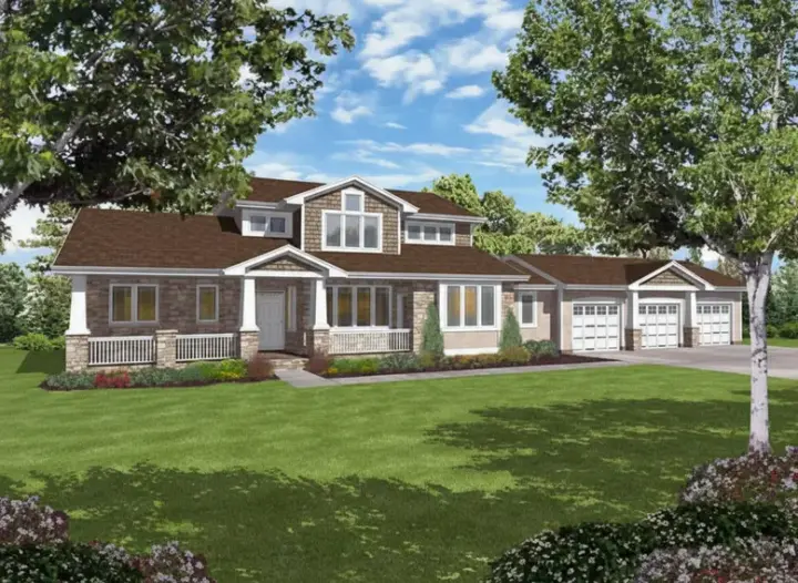 Traditional house plans 15-856 - front exterior, 2,361 sq ft, 4 bed, 2 bath house plans | Monster House Plans