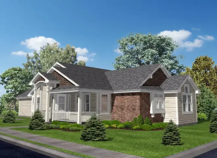 Country house plans 15-865 - front exterior, 1,699 sq ft, 2 bed, 2 bath house plans | Monster House Plans