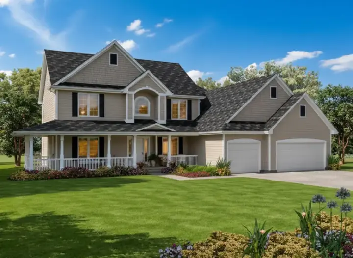 Traditional house plans 15-872 - front exterior, 3,114 sq ft, 5 bed, 3 bath house plans | Monster House Plans
