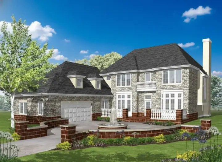 European house plans 15-874 - front exterior, 2,454 sq ft, 3 bed, 2 bath house plans | Monster House Plans