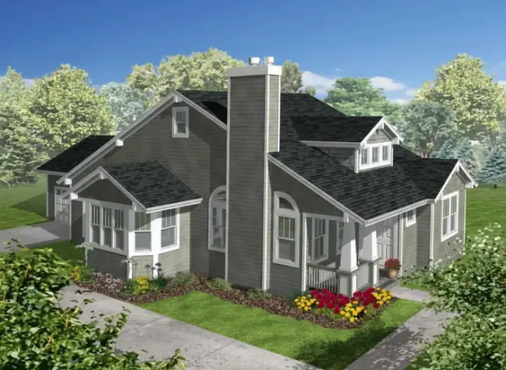 Craftsman house plans 15-876 - front exterior, 1,693 sq ft, 2 bed, 2 bath house plans | Monster House Plans