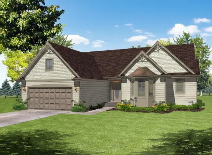 Traditional house plans 15-883 - front exterior, 1,752 sq ft, 3 bed, 2 bath house plans | Monster House Plans