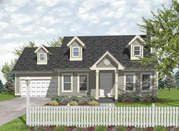 Cape Cod house plans 15-903 - front exterior, 1,315 sq ft, 3 bed, 2 bath house plans | Monster House Plans