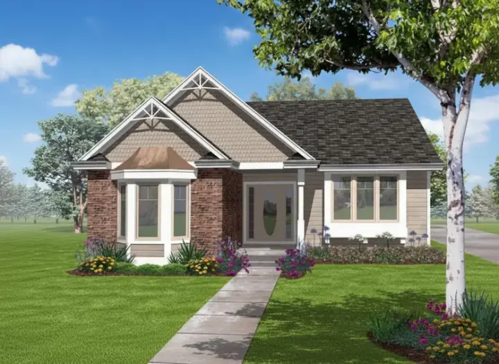 Ranch house plans 15-905 - front exterior, 1,879 sq ft, 3 bed, 2 bath house plans | Monster House Plans