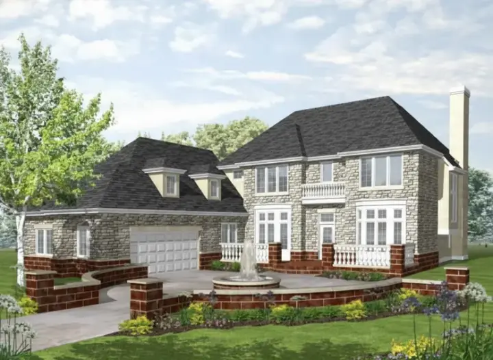 European house plans 15-906 - front exterior, 2,559 sq ft, 3 bed, 2 bath house plans | Monster House Plans