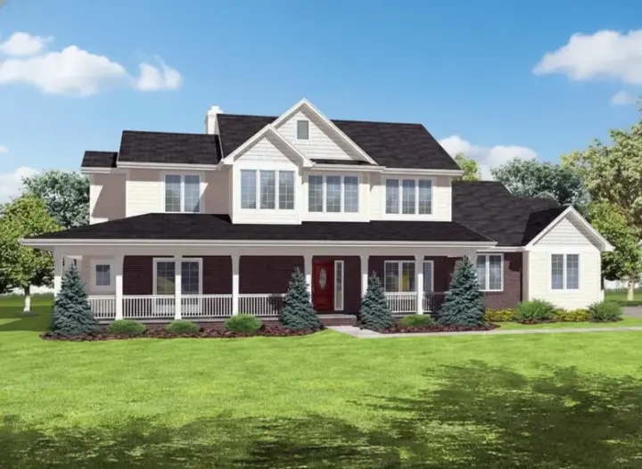 Traditional house plans 15-912 - front exterior, 2,632 sq ft, 4 bed, 2 bath house plans | Monster House Plans