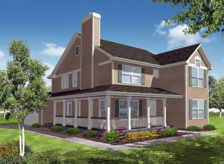 Farmhouse house plans 15-913 - front exterior, 2,284 sq ft, 4 bed, 2 bath house plans | Monster House Plans