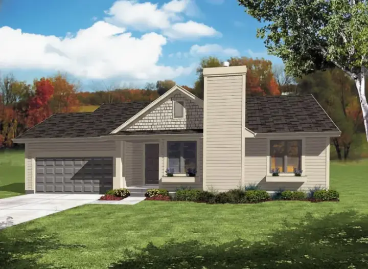 Traditional house plans 15-929 - front exterior, 1,465 sq ft, 3 bed, 2 bath house plans | Monster House Plans