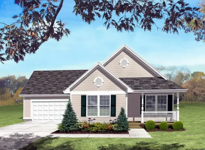 Traditional house plans 15-932 - front exterior, 1,101 sq ft, 3 bed, 1 bath house plans | Monster House Plans