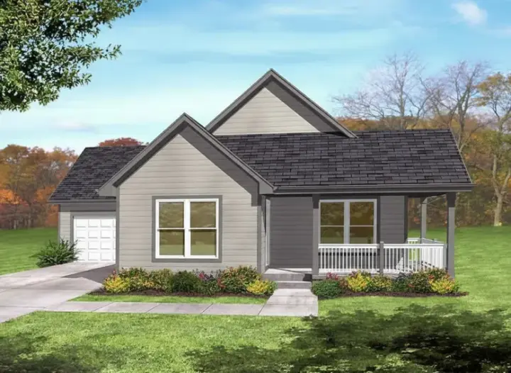 Ranch house plans 15-935 - front exterior, 1,077 sq ft, 3 bed, 1 bath house plans | Monster House Plans