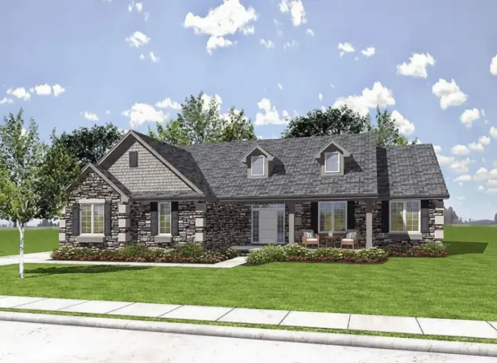 Ranch house plans 15-938 - front exterior, 1,951 sq ft, 3 bed, 2 bath house plans | Monster House Plans