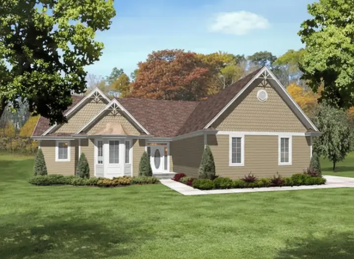 Ranch house plans 15-940 - front exterior, 1,954 sq ft, 3 bed, 2 bath house plans | Monster House Plans