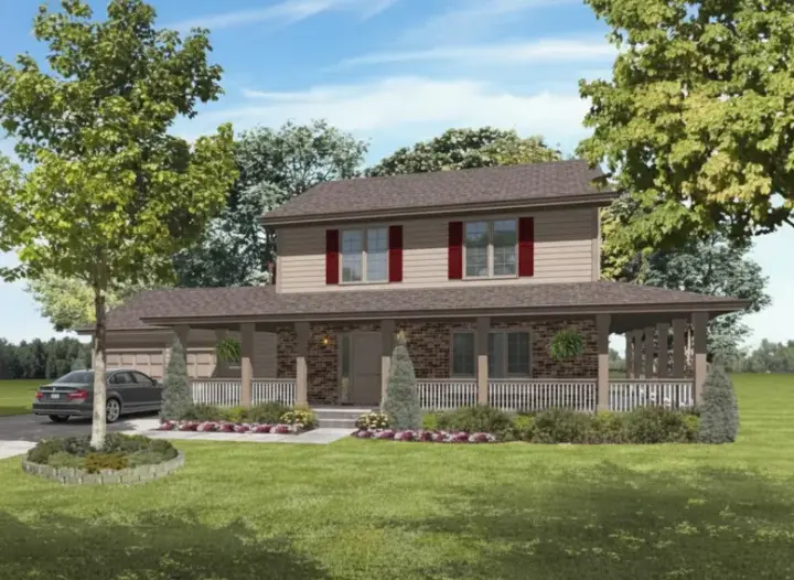 Traditional house plans 15-944 - front exterior, 1,915 sq ft, 3 bed, 2 bath house plans | Monster House Plans