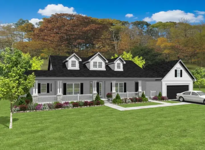 Ranch house plans 15-945 - front exterior, 1,989 sq ft, 3 bed, 2 bath house plans | Monster House Plans