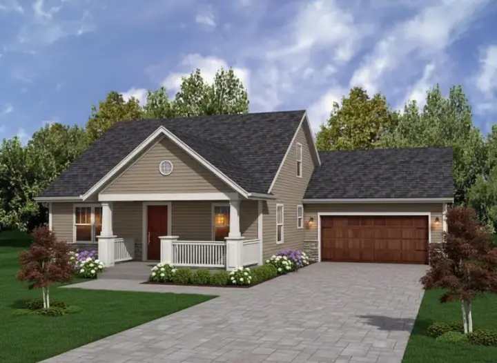 Craftsman house plans 15-955 - front exterior, 1,396 sq ft, 3 bed, 2 bath house plans | Monster House Plans