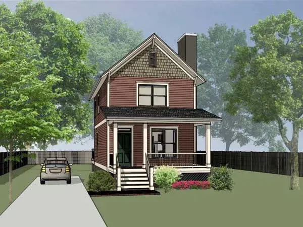 Southern house plans 16-132 - front exterior, 1,042 sq ft, 2 bed, 2 bath house plans | Monster House Plans