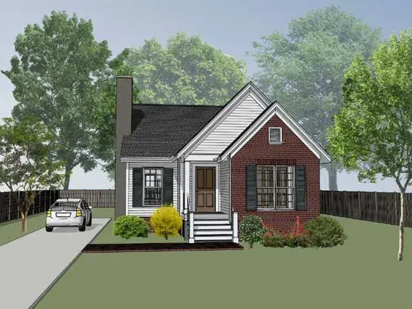 Traditional house plans 16-136 - front exterior, 1,152 sq ft, 3 bed, 2 bath house plans | Monster House Plans