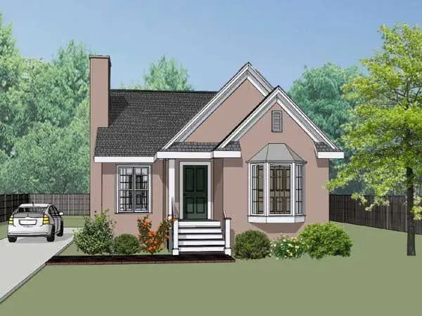 Traditional house plans 16-137 - front exterior, 1,151 sq ft, 3 bed, 1 bath house plans | Monster House Plans