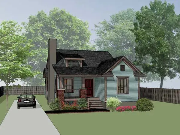 Craftsman house plans 16-138 - front exterior, 1,152 sq ft, 3 bed, 1 bath house plans | Monster House Plans