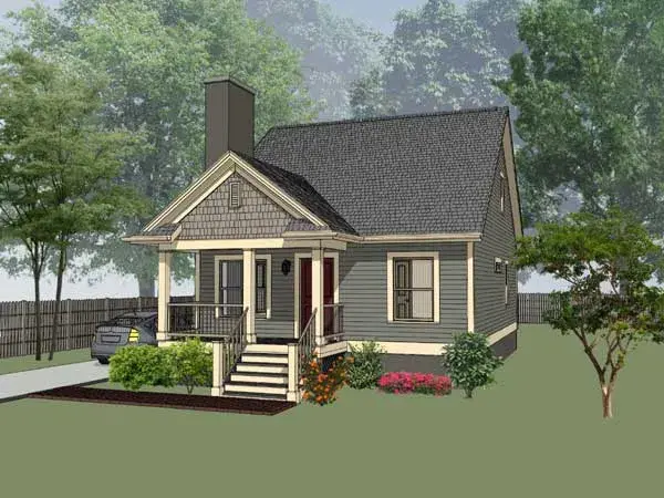 Traditional house plans 16-139 - front exterior, 1,147 sq ft, 3 bed, 1 bath house plans | Monster House Plans