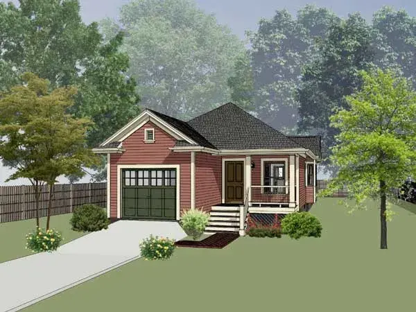 Traditional house plans 16-148 - front exterior, 1,123 sq ft, 3 bed, 2 bath house plans | Monster House Plans