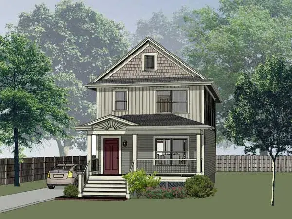 Southern house plans 16-151 - front exterior, 1,167 sq ft, 3 bed, 2 bath house plans | Monster House Plans