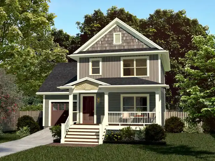 Southern house plans 16-152 - front exterior, 1,167 sq ft, 3 bed, 2 bath house plans | Monster House Plans