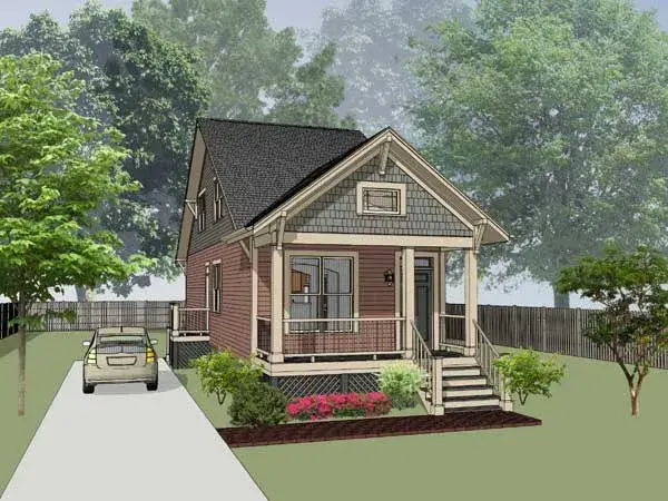 Southern house plans 16-153 - front exterior, 1,145 sq ft, 3 bed, 1 bath house plans | Monster House Plans