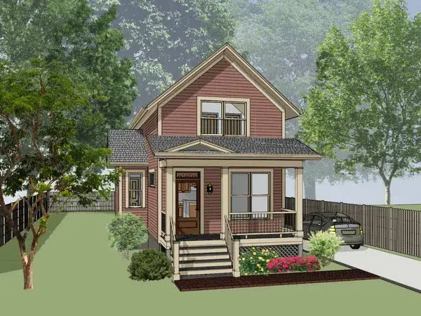 Southern house plans 16-154 - front exterior, 1,279 sq ft, 3 bed, 2 bath house plans | Monster House Plans