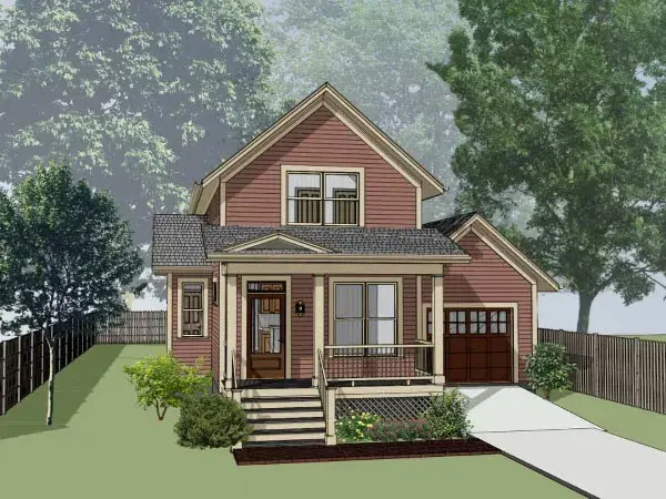 Southern house plans 16-169 - front exterior, 1,279 sq ft, 3 bed, 2 bath house plans | Monster House Plans
