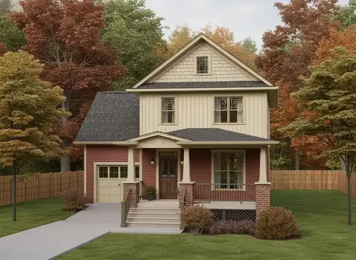 Southern house plans 16-177 - front exterior, 1,238 sq ft, 3 bed, 2 bath house plans | Monster House Plans