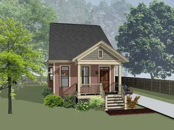 Craftsman house plans 16-178 - front exterior, 1,340 sq ft, 3 bed, 1 bath house plans | Monster House Plans