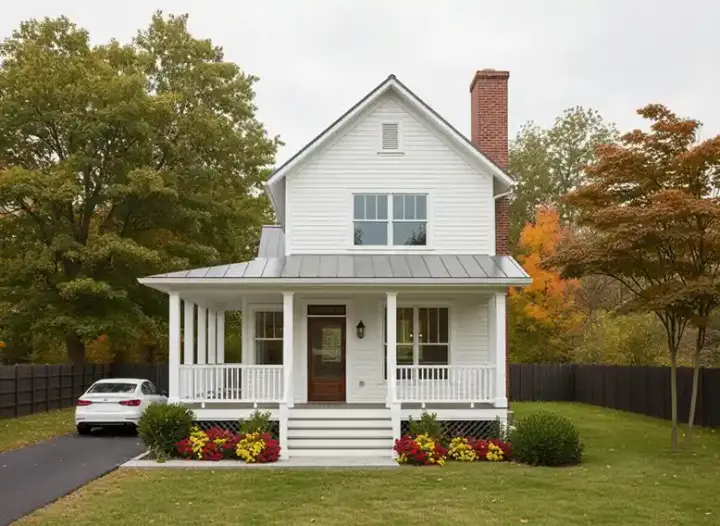 Farmhouse house plans 16-208 - front exterior, 1,414 sq ft, 3 bed, 2 bath house plans | Monster House Plans