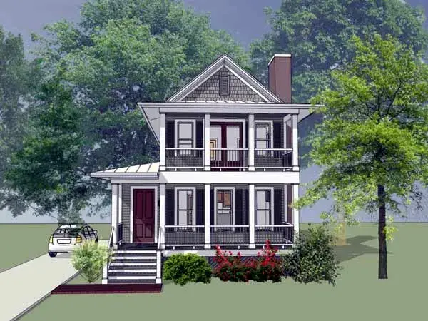 Southern house plans 16-241 - front exterior, 1,618 sq ft, 3 bed, 2 bath house plans | Monster House Plans