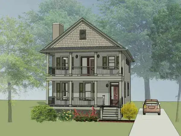 Southern house plans 16-244 - front exterior, 1,667 sq ft, 3 bed, 2 bath house plans | Monster House Plans
