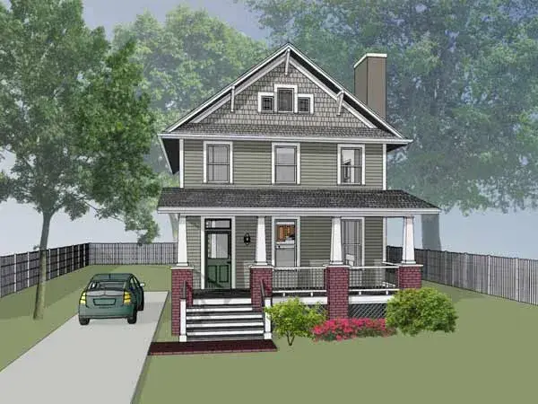 Craftsman house plans 16-245 - front exterior, 1,648 sq ft, 3 bed, 2 bath house plans | Monster House Plans