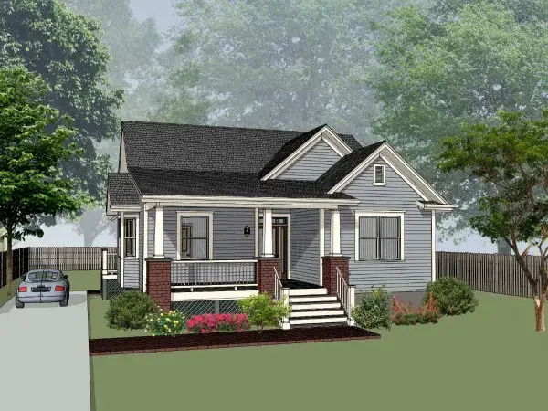 Country house plans 16-250 - front exterior, 1,720 sq ft, 3 bed, 1 bath house plans | Monster House Plans