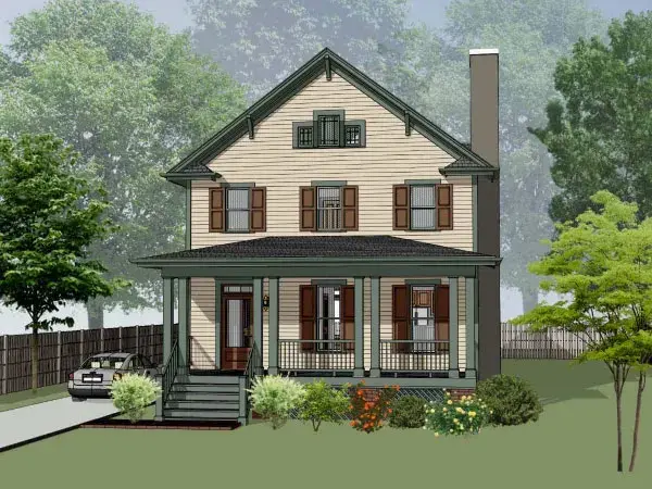 Craftsman house plans 16-255 - front exterior, 1,811 sq ft, 3 bed, 2 bath house plans | Monster House Plans