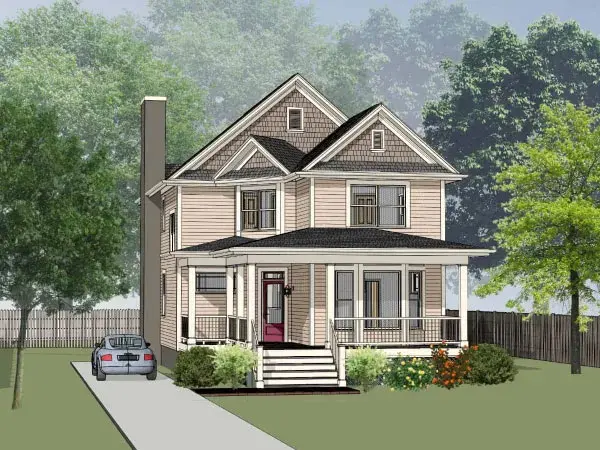 Southern house plans 16-259 - front exterior, 1,960 sq ft, 3 bed, 2 bath house plans | Monster House Plans