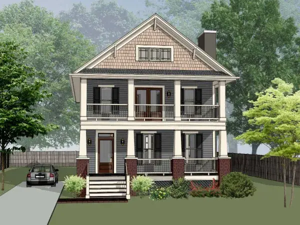 Craftsman house plans 16-267 - front exterior, 2,124 sq ft, 3 bed, 2 bath house plans | Monster House Plans