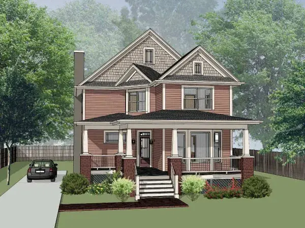 Craftsman house plans 16-270 - front exterior, 2,301 sq ft, 3 bed, 2 bath house plans | Monster House Plans