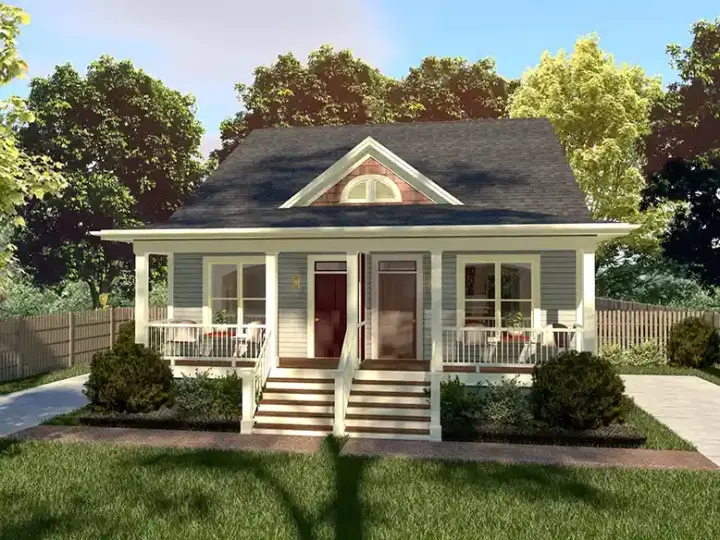 Country house plans 16-275 - front exterior, 2,244 sq ft, 2 bed, 1 bath house plans | Monster House Plans