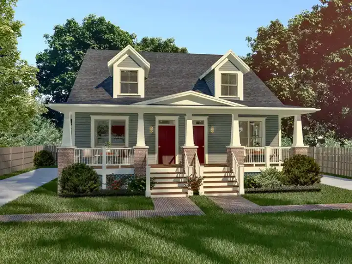 Craftsman house plans 16-283 - front exterior, 3,134 sq ft, 6 bed, 6 bath house plans | Monster House Plans