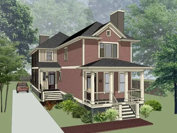 Southern house plans 16-285 - front exterior, 2,535 sq ft, 5 bed, 2 bath house plans | Monster House Plans