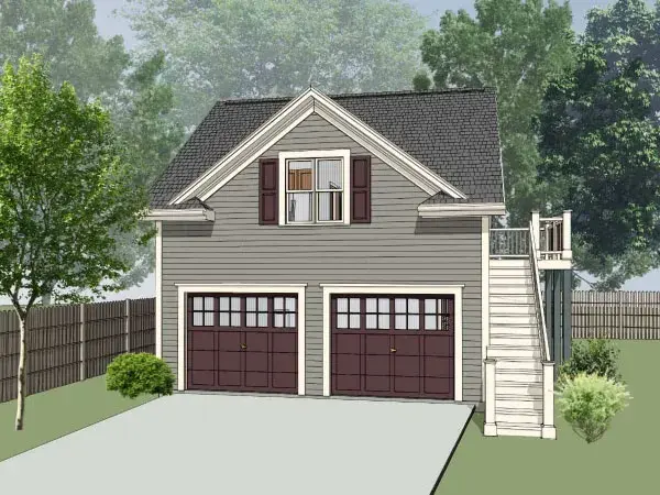 Traditional house plans 16-287 - front exterior, 1,045 sq ft, 1 bed, 2 bath house plans | Monster House Plans