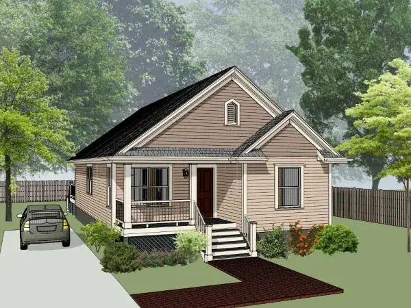 Traditional house plans 16-290 - front exterior, 1,293 sq ft, 4 bed, 2 bath house plans | Monster House Plans