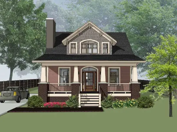 Craftsman house plans 16-298 - front exterior, 1,760 sq ft, 3 bed, 2 bath house plans | Monster House Plans