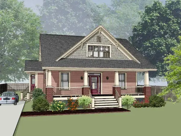 Craftsman house plans 16-299 - front exterior, 2,045 sq ft, 3 bed, 2 bath house plans | Monster House Plans