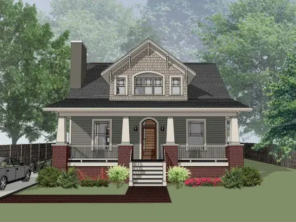 Craftsman house plans 16-300 - front exterior, 2,370 sq ft, 4 bed, 2 bath house plans | Monster House Plans