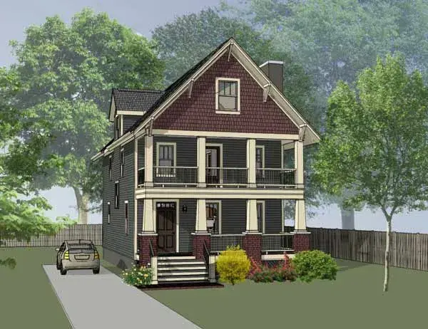 Craftsman house plans 16-302 - front exterior, 1,667 sq ft, 3 bed, 2 bath house plans | Monster House Plans